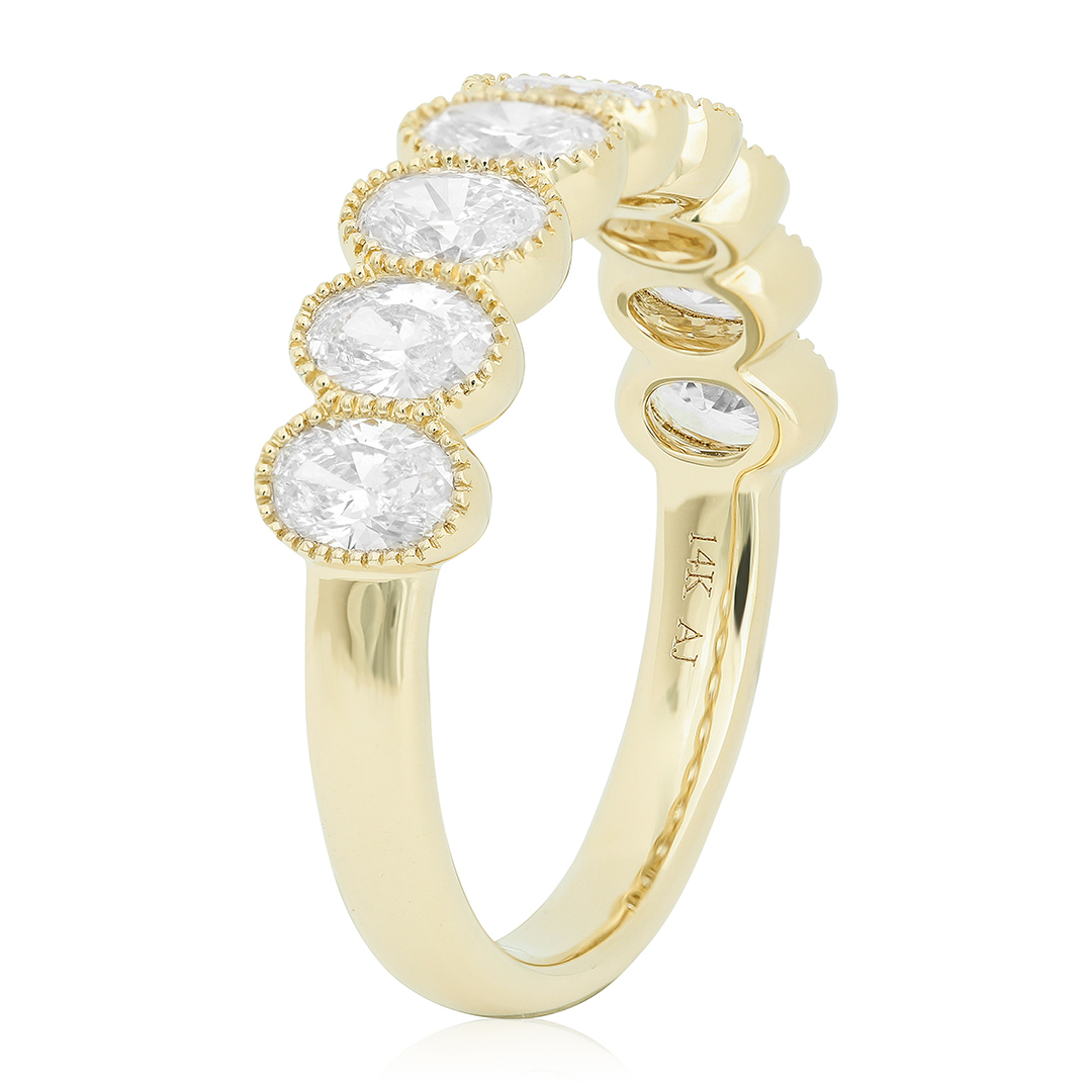 14K Yellow Gold Oval Diamond Band