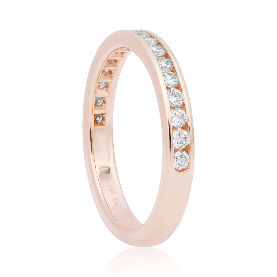 TIVOL 18K Rose Gold and Diamond Band Ring