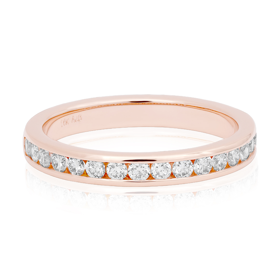 TIVOL 18K Rose Gold and Diamond Band Ring