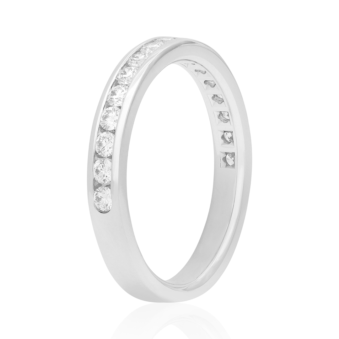 18K White Gold Diamond Band