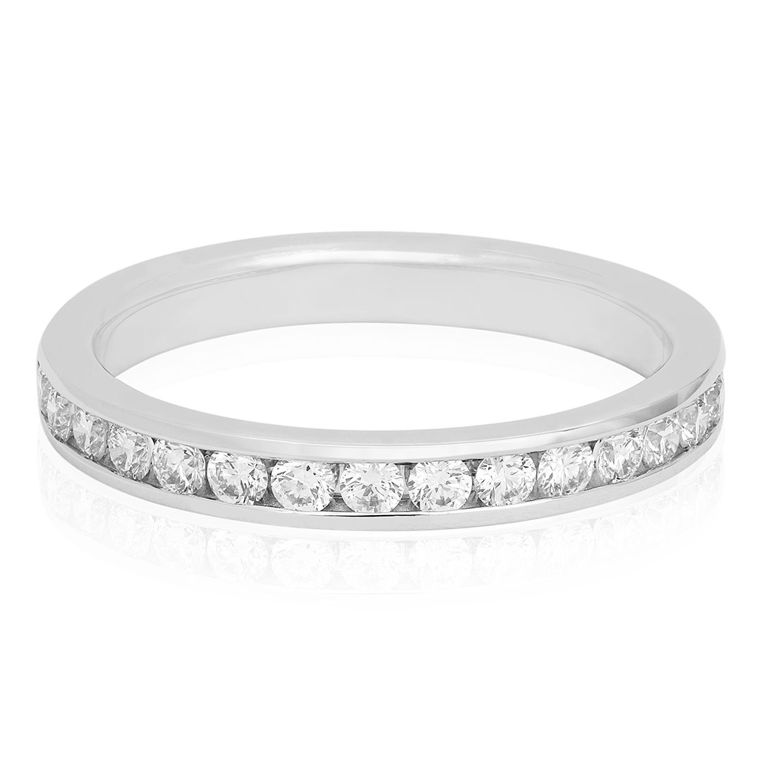 18K White Gold Diamond Band