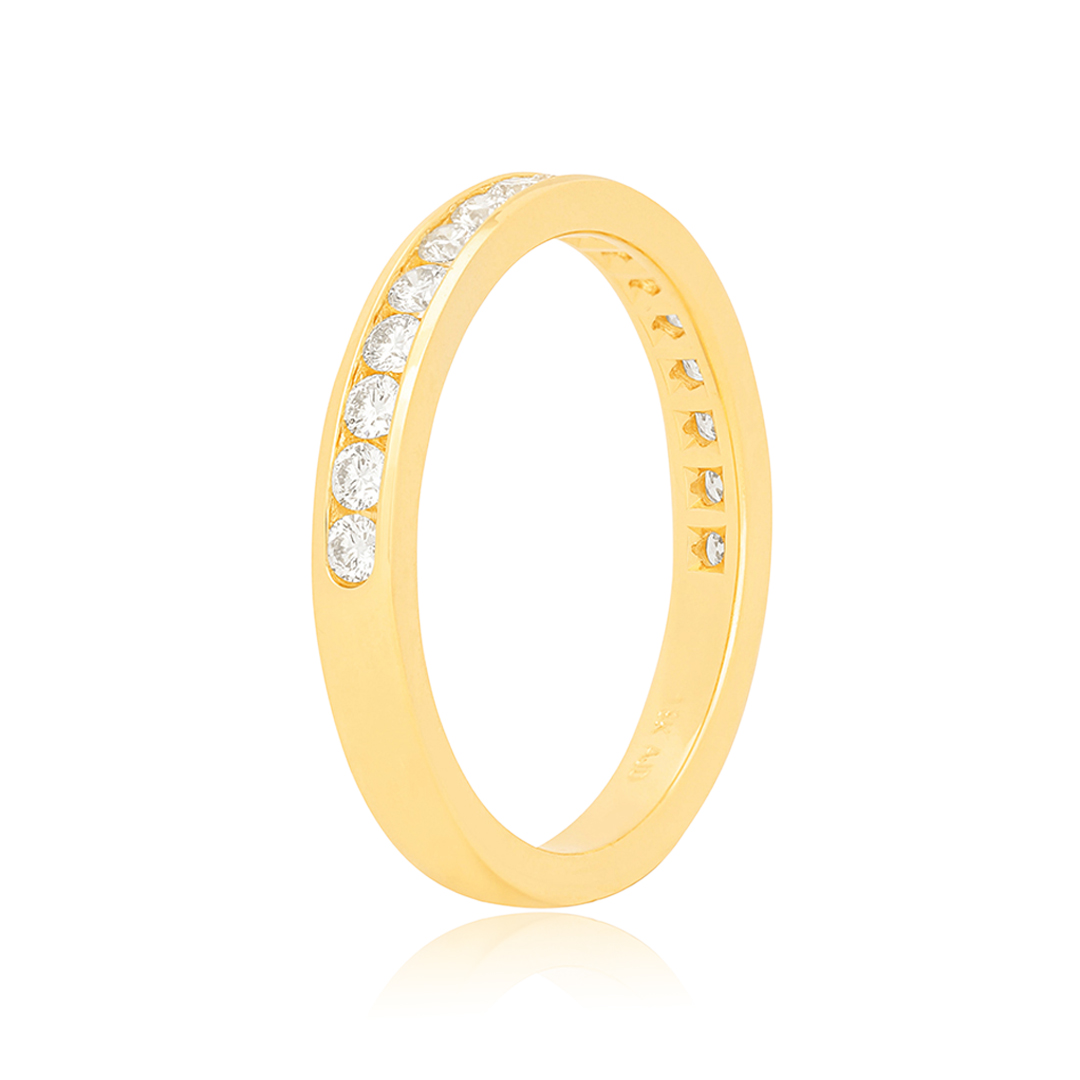 TIVOL 18K Yellow Gold Diamond Channel Band