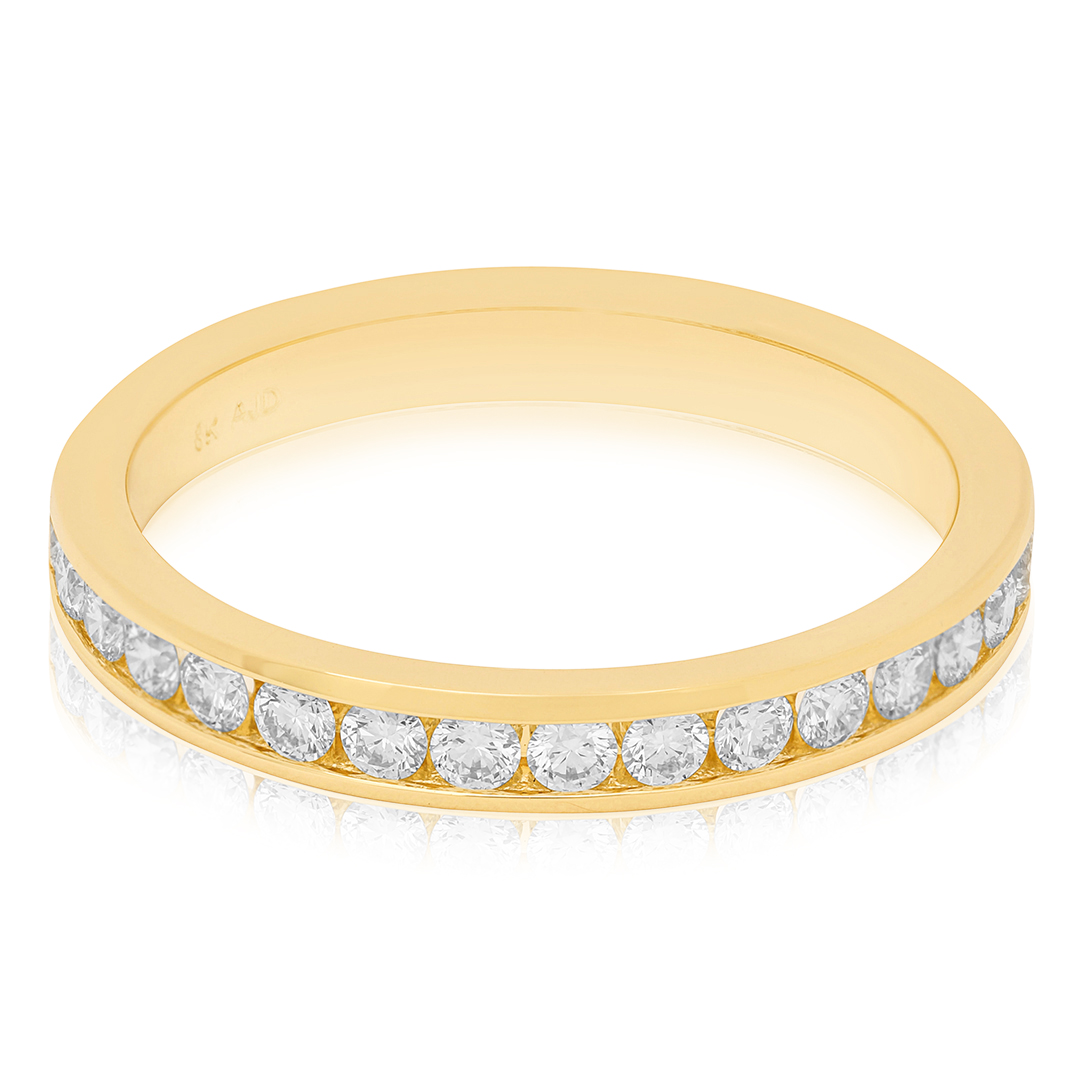 TIVOL 18K Yellow Gold Diamond Channel Band