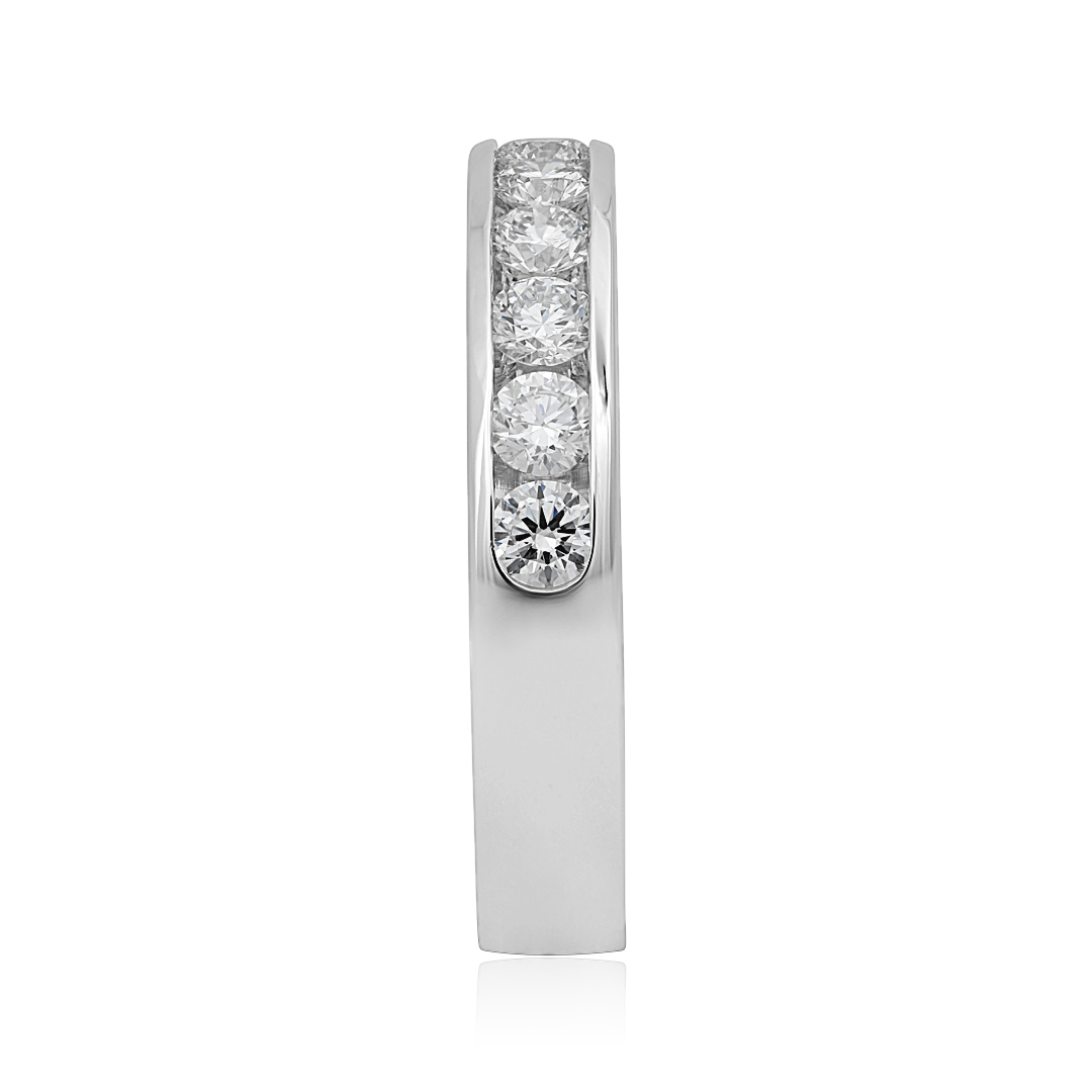 TIVOL 18K White Gold and Diamond Channel Band