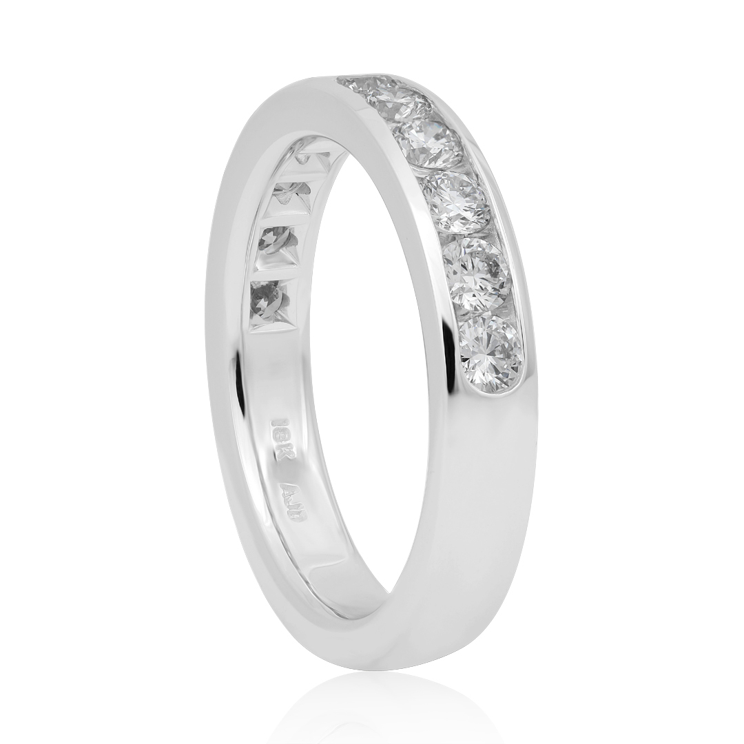 TIVOL 18K White Gold and Diamond Channel Band