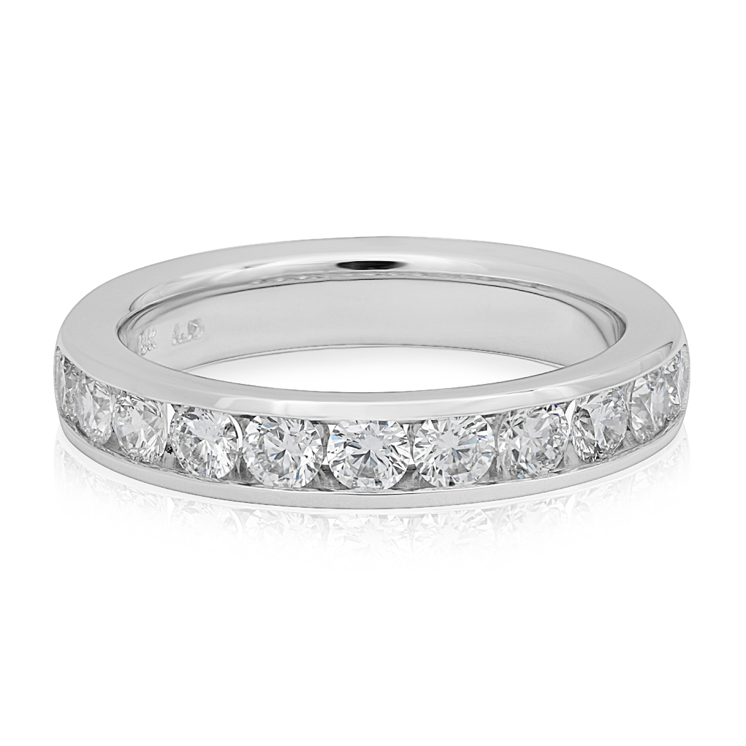 TIVOL 18K White Gold and Diamond Channel Band