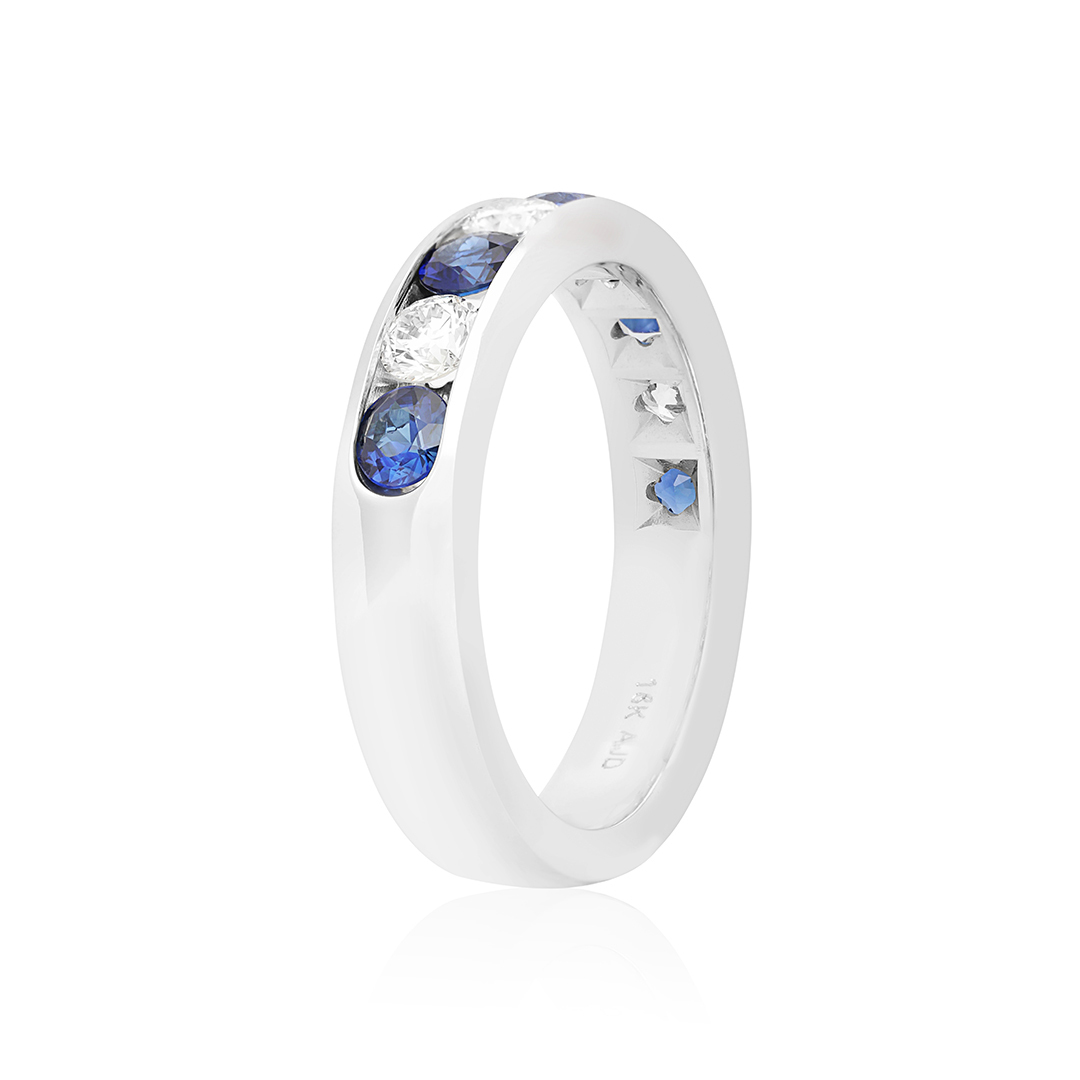 TIVOL 18K White Gold Sapphire and Diamond Channel