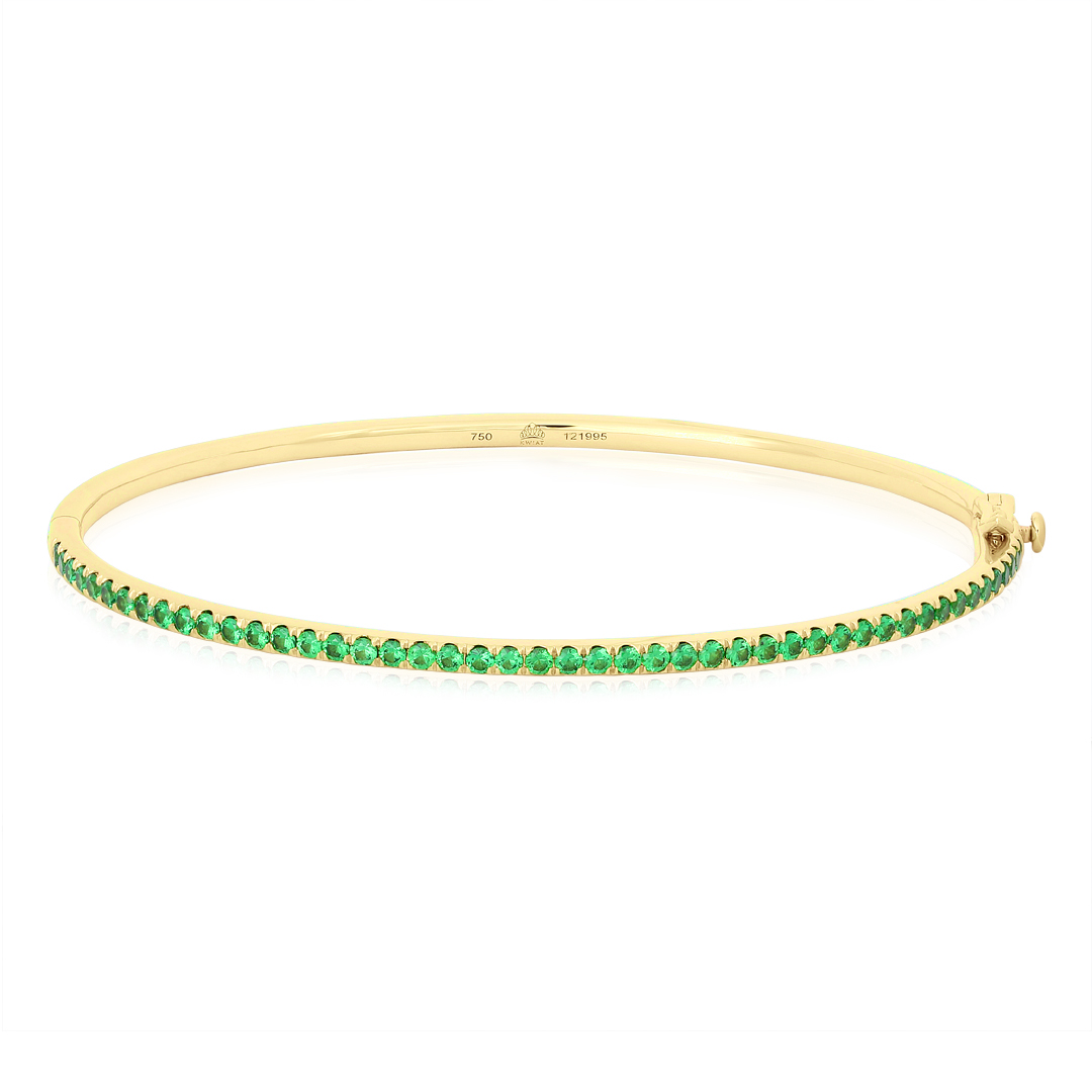 18K Yellow Gold Stackable Collection Tsavorite Bangle Bracelet