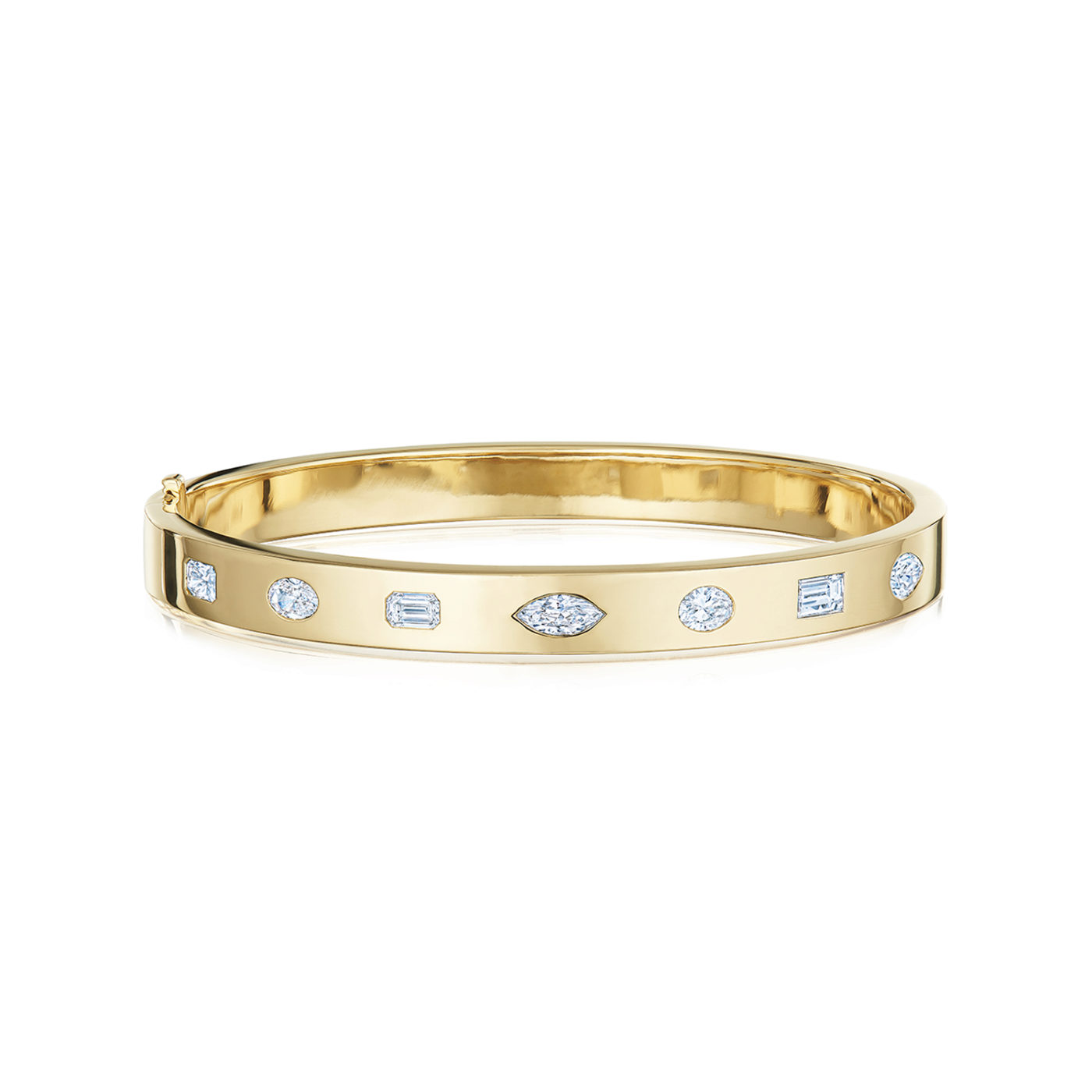 18K Yellow Gold Stackable Collection Diamond Bracelet itemprop=