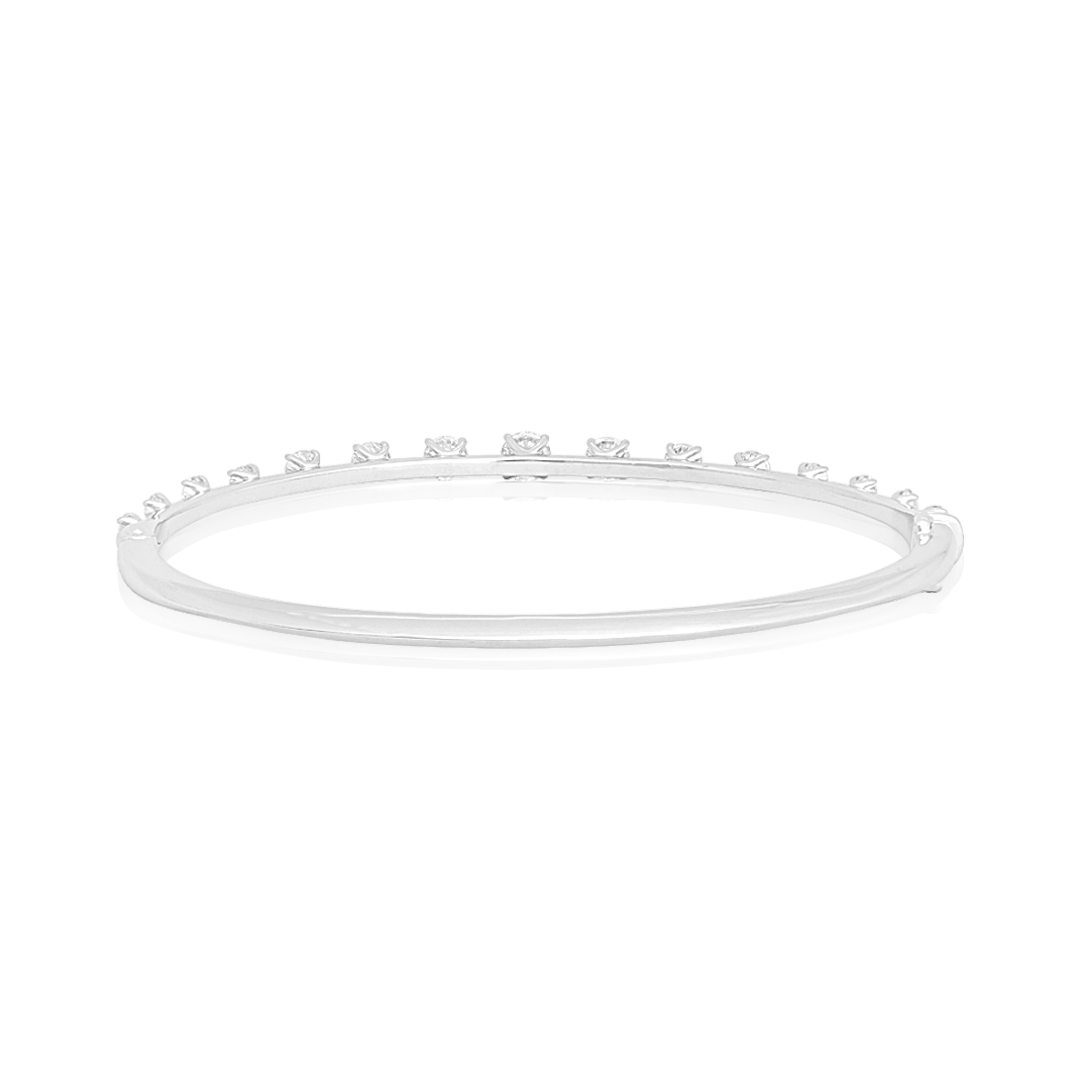 18K White Gold and Diamond Starry Night Bangle Bracelet