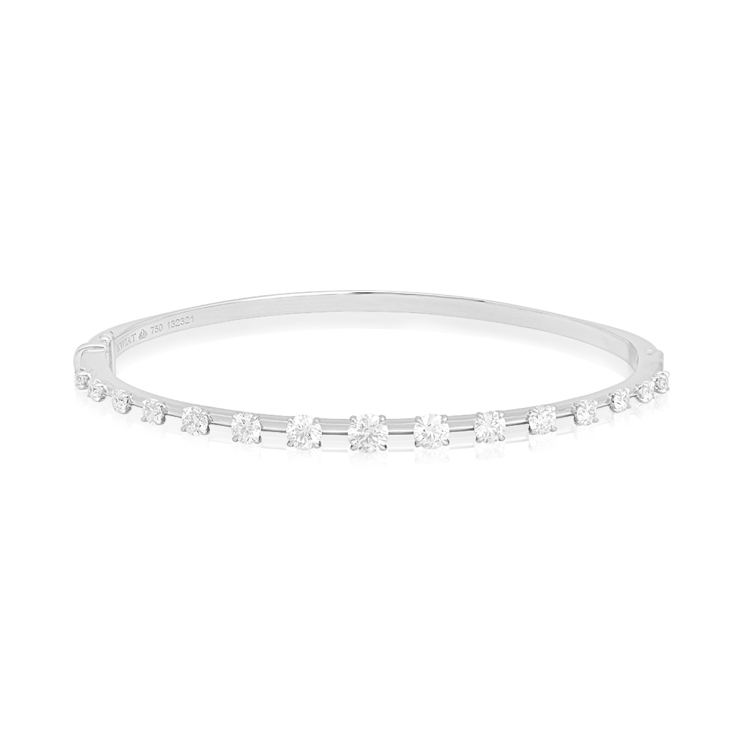 18K White Gold and Diamond Starry Night Bangle Bracelet