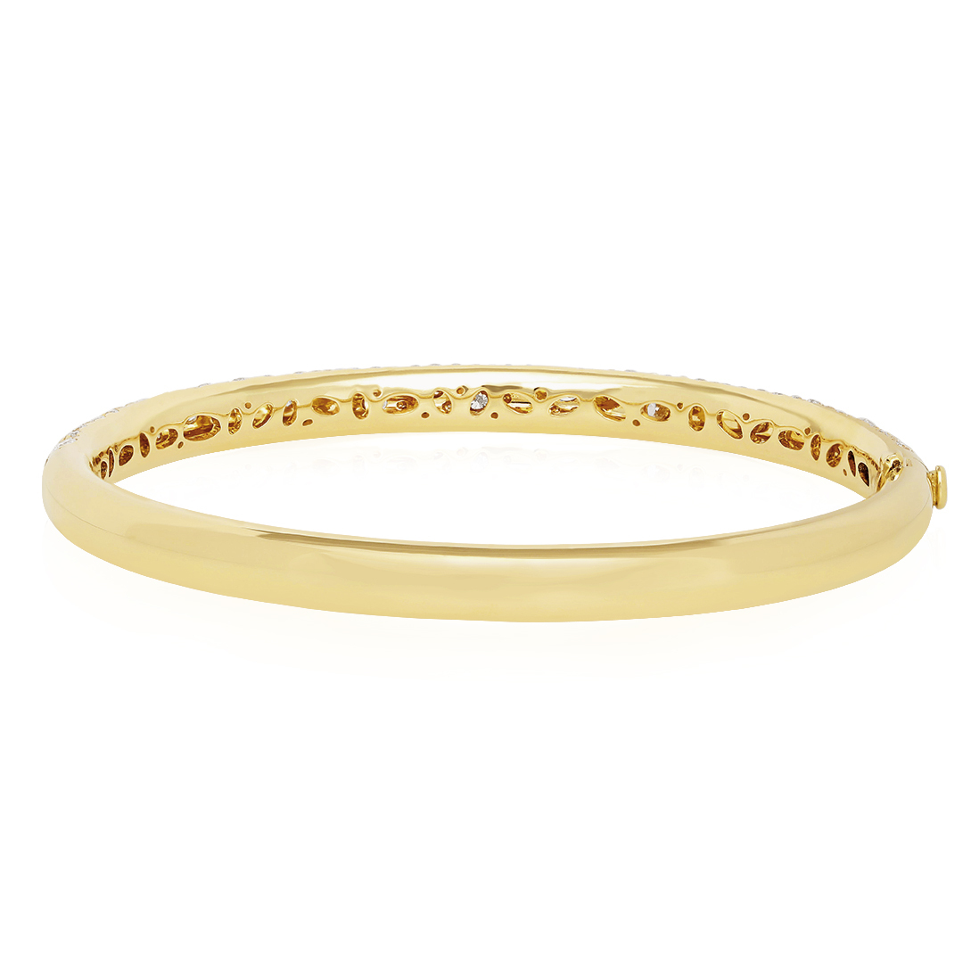 18K Yellow Gold Cobblestone Collection Diamond Bangle Bracelet