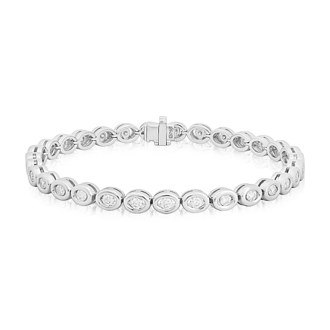 18K White Gold Diamond Bracelet - B 244 2.5 W