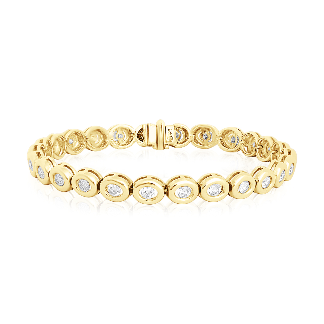 18K Yellow Gold Diamond Bracelet itemprop=