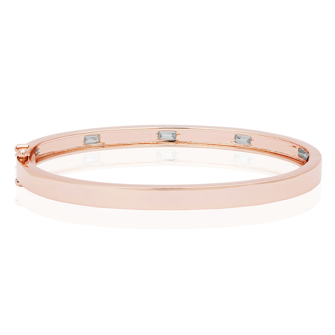 Penny Preville 18K Rose Gold Moderne Bracelet with Baguette Diamonds