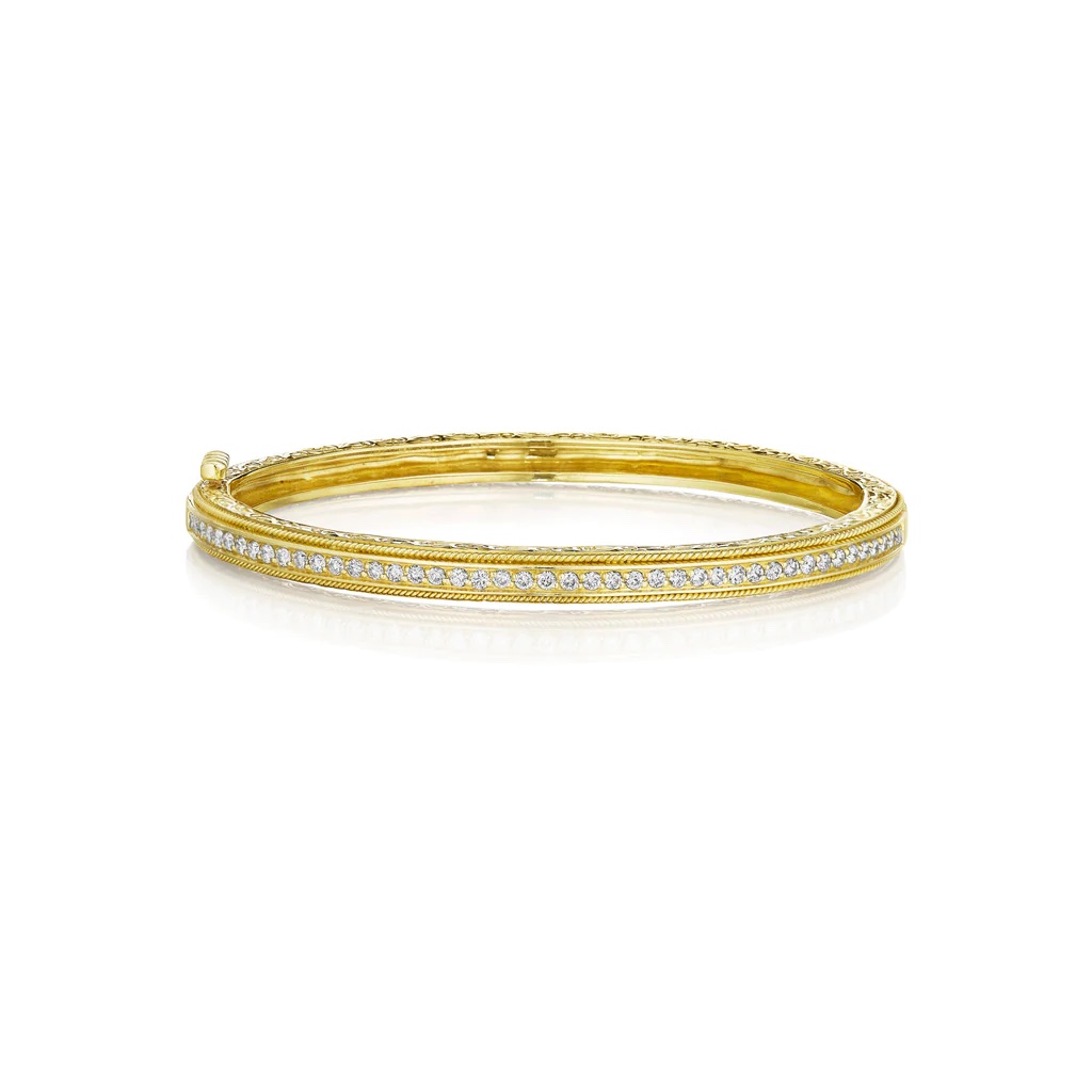 PENNY PREVILLE Yellow Gold Diamond Bangle