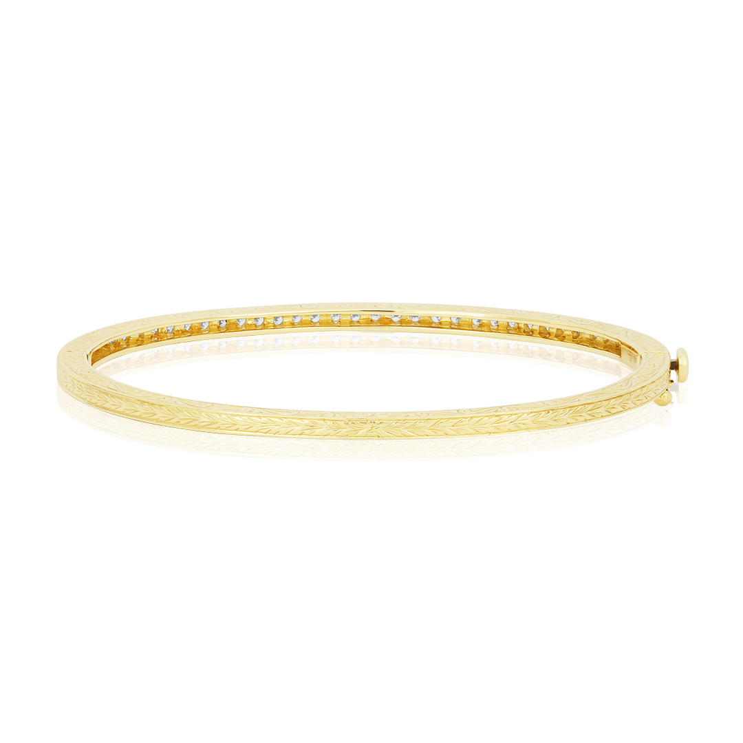 Penny Preville 18K Yellow Gold Thin Engraved Round
