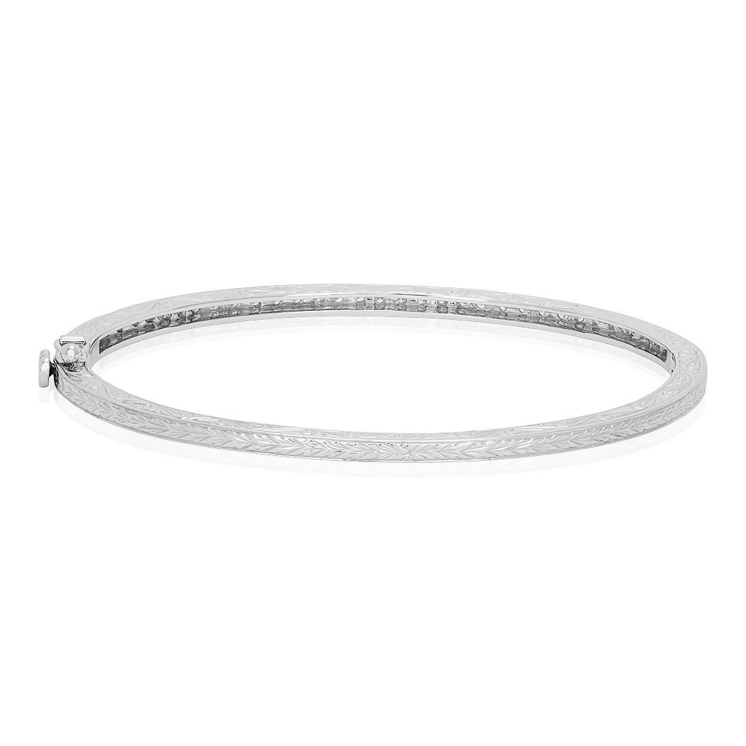 Penny Preville White Gold Thin Pave Bangle with Diamonds