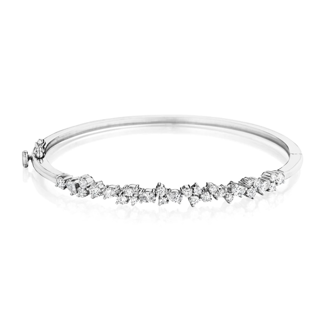 Penny Preville 18K White Gold Stardust Bracelet with Various Shaped Diamonds itemprop=