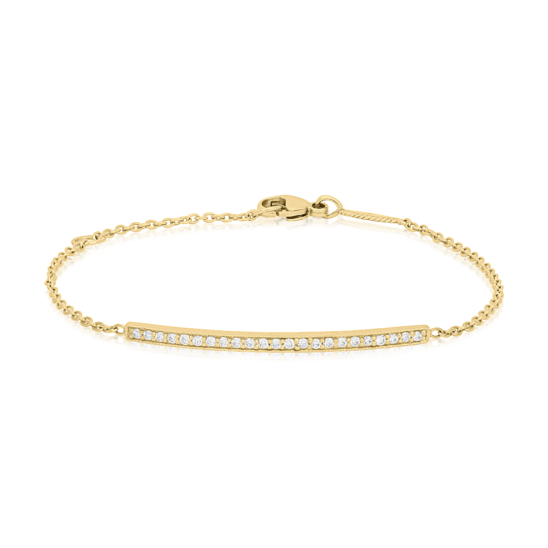 Penny Preville Yellow Gold Forever Bar Bracelet