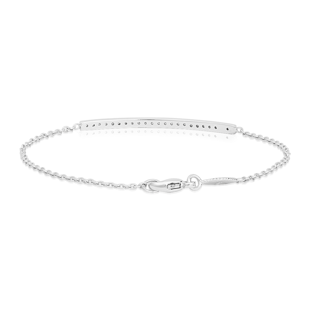 18K White Gold Forever Bar Bracelet