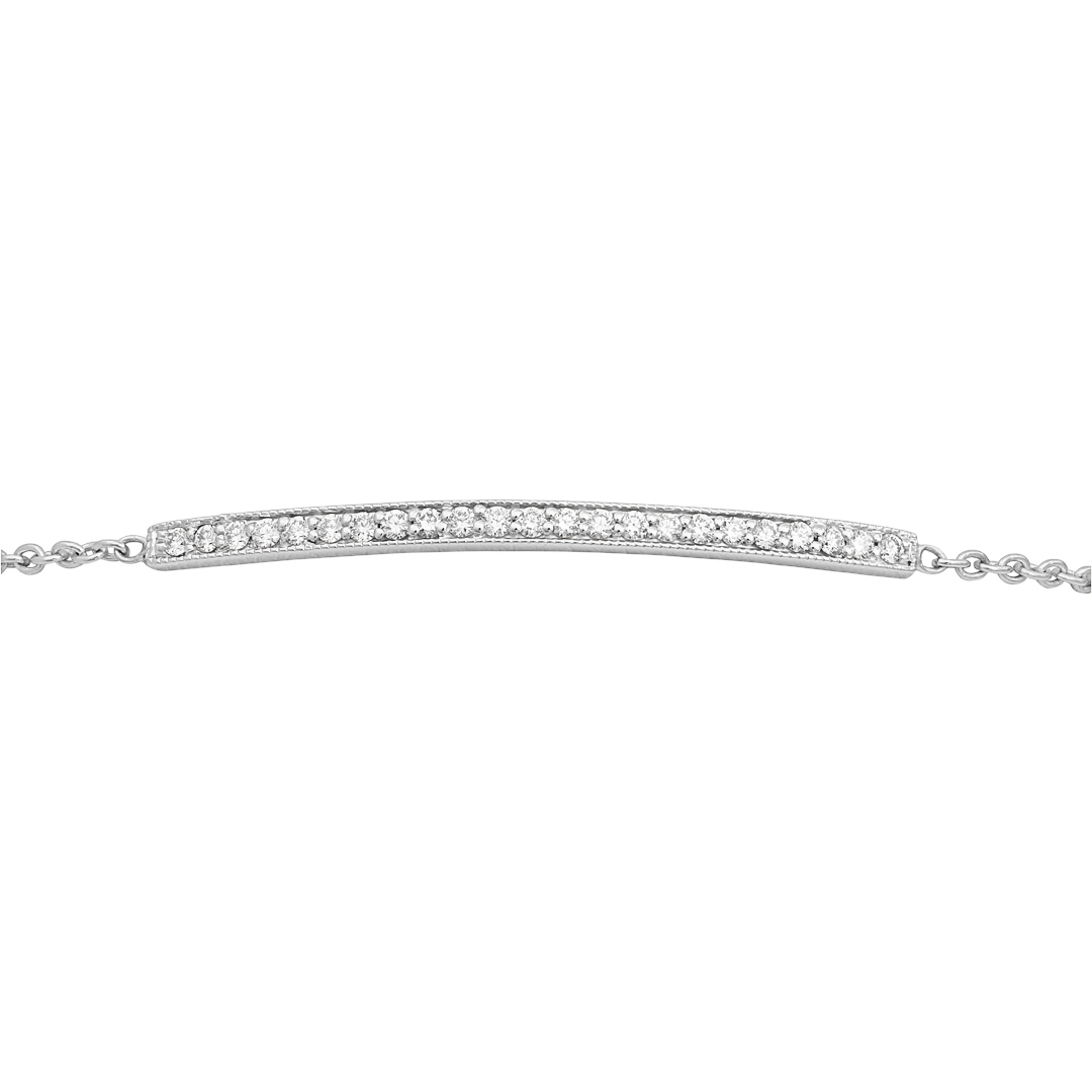 18K White Gold Forever Bar Bracelet