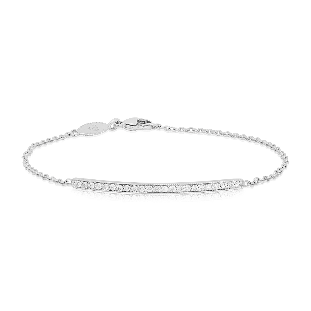 18K White Gold Forever Bar Bracelet