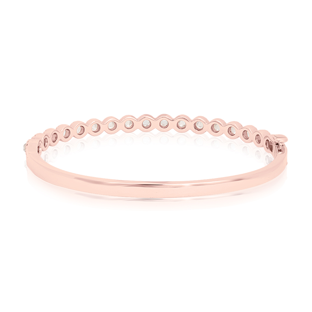18K Rose Gold Moonstone Bangle