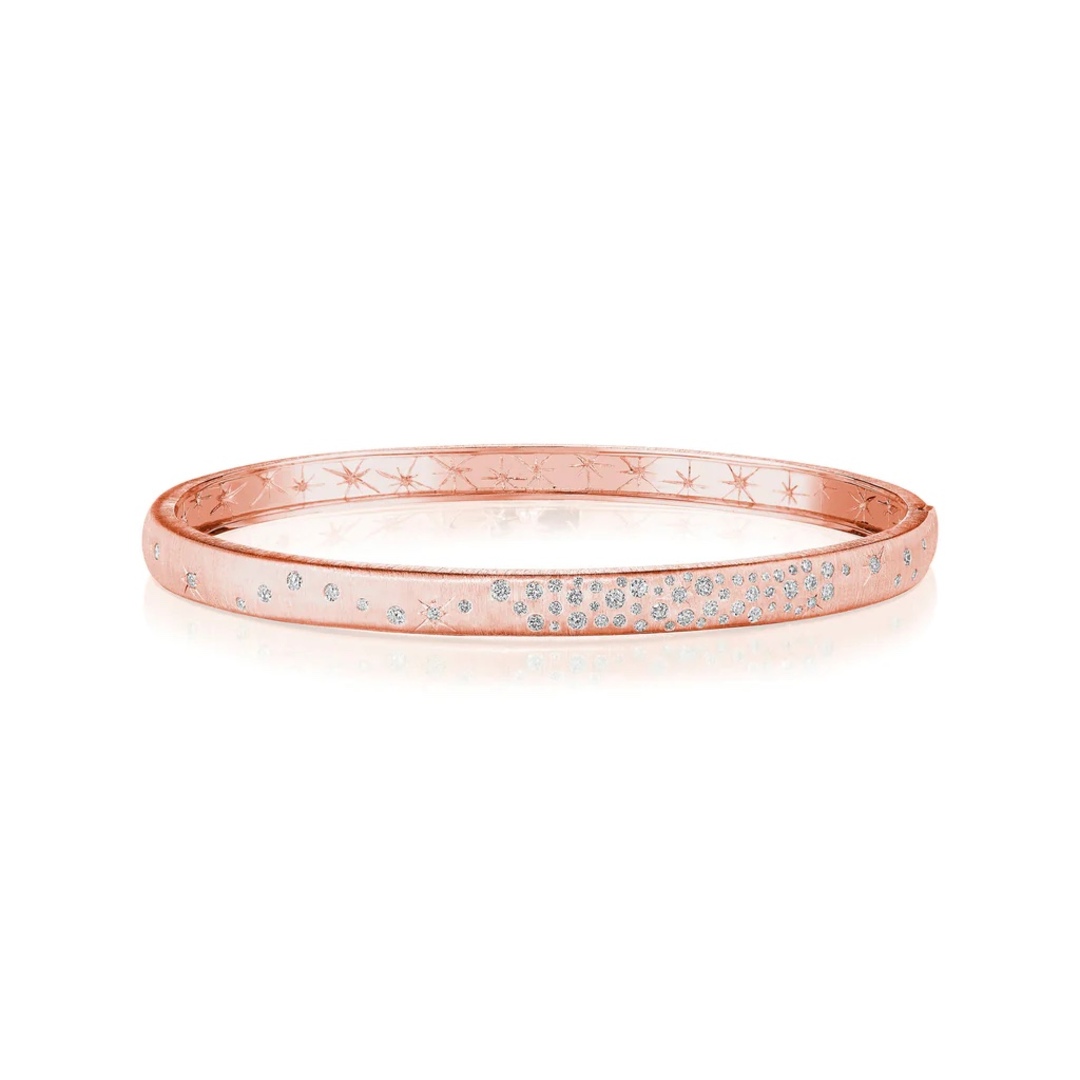 18K Rose Gold Galaxy Bangle Bracelet itemprop=