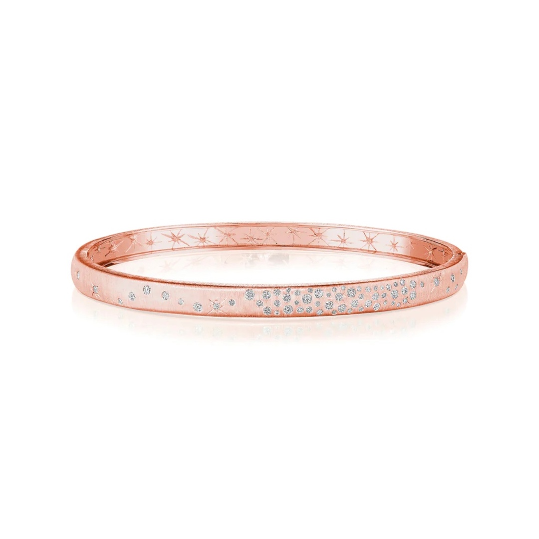 18K Rose Gold Galaxy Bangle Bracelet - B7757R