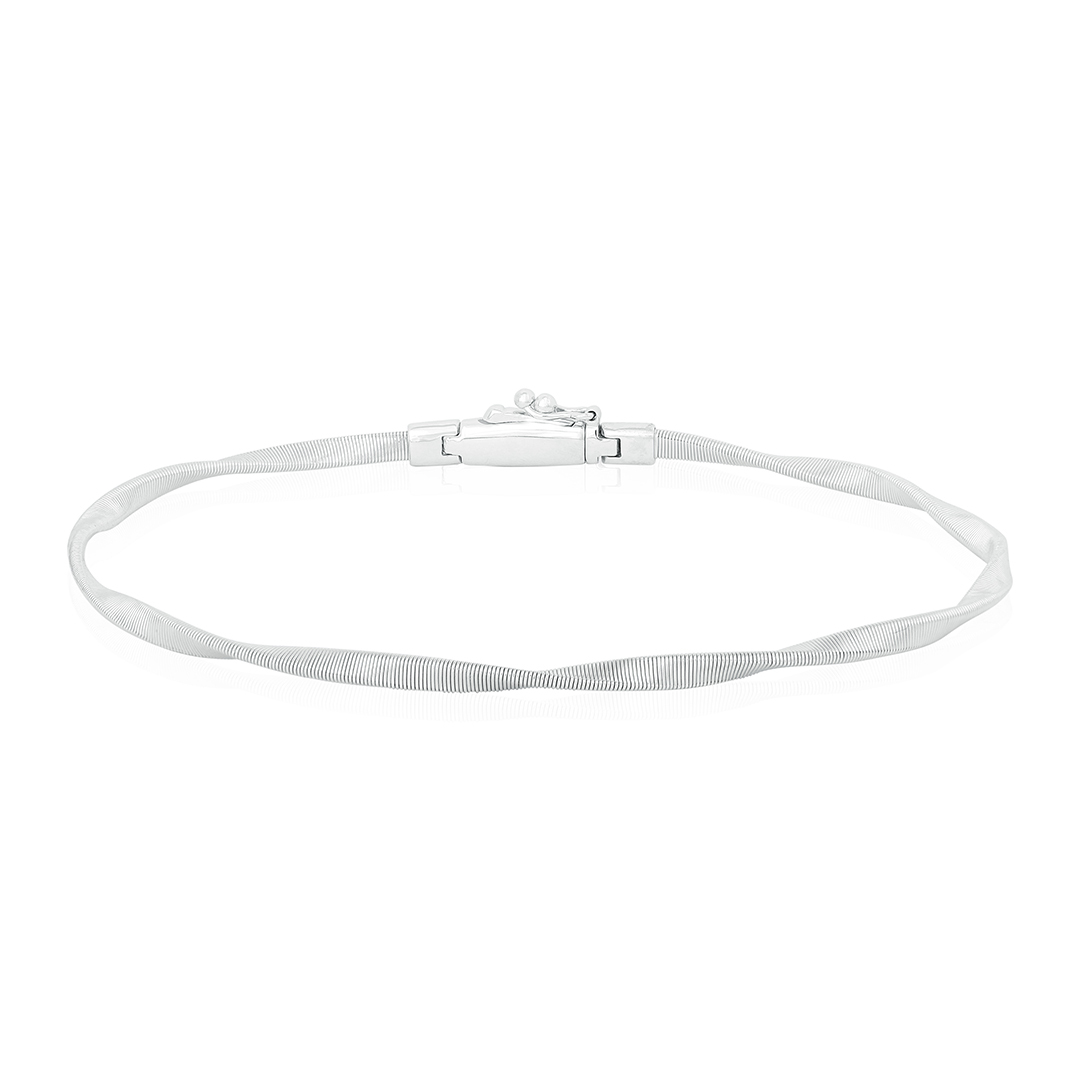 18K White Gold Marrakech Collection Flat Coil Twisted Bracelet
