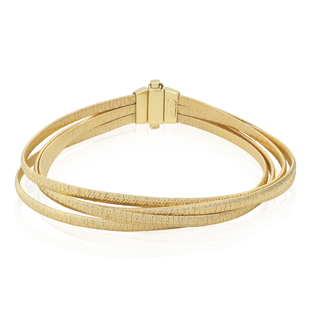 Marco Bicego 18K Yellow Gold Cairo Collection Hammered Coil Bracelet itemprop=
