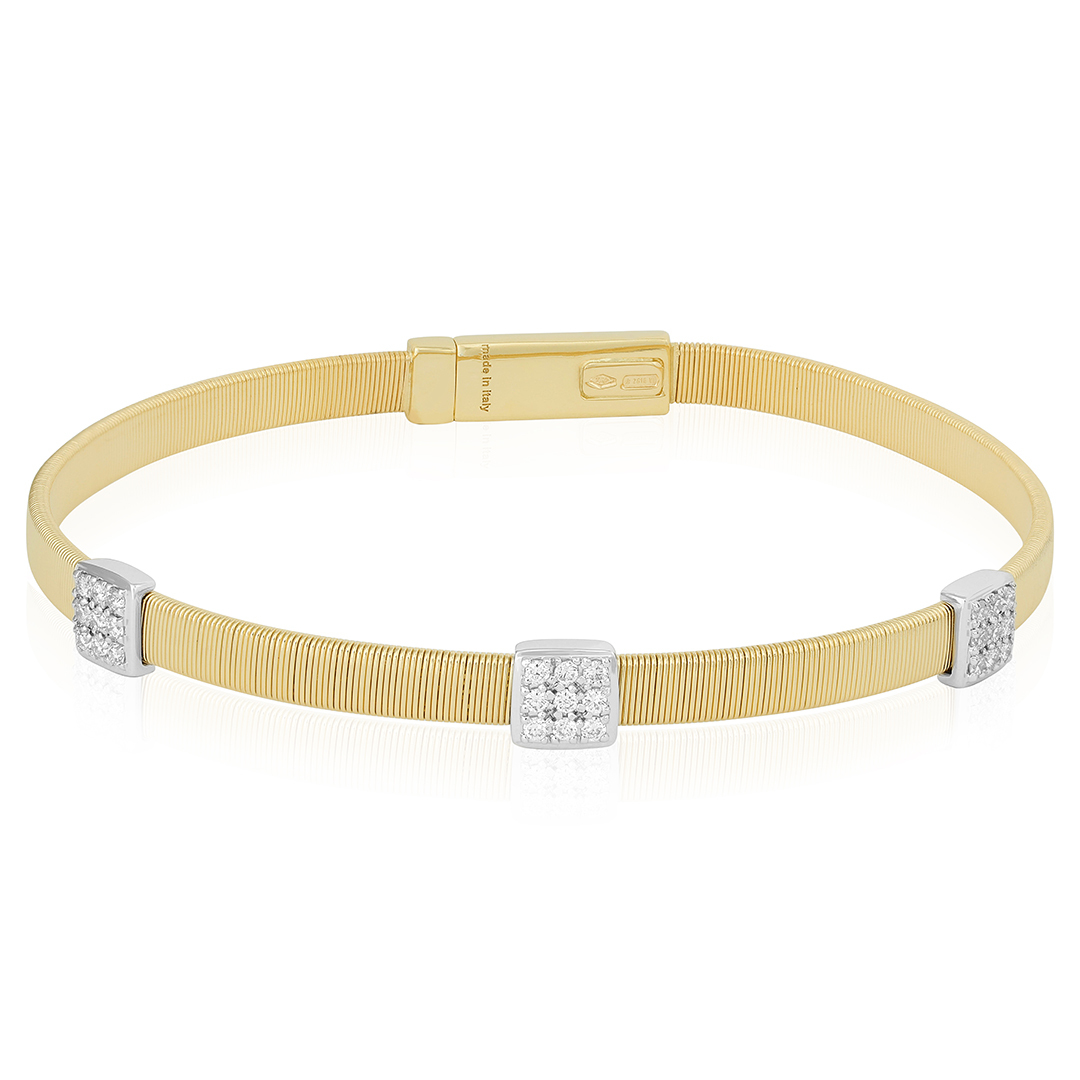 18K Yellow Gold  Masai Collection Bracelet With Diamonds