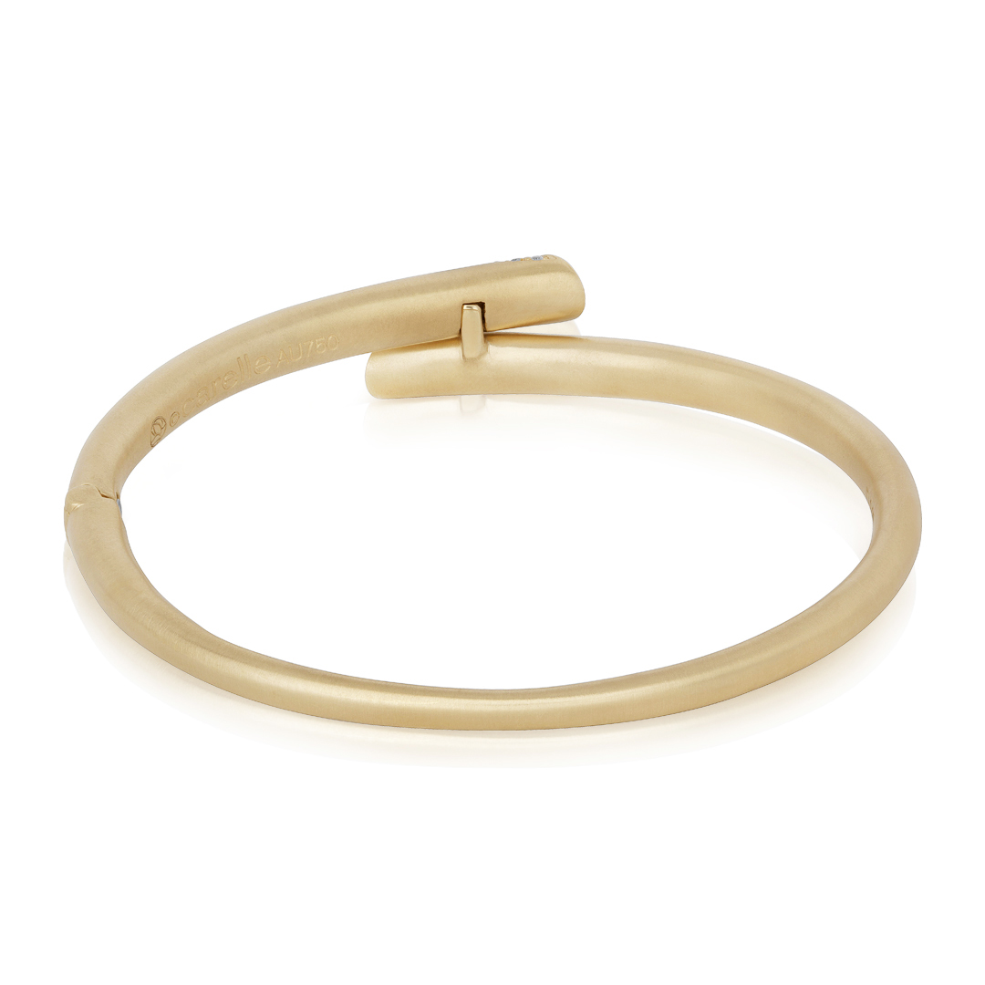18K Yellow Gold Diamond Hinged Bracelet