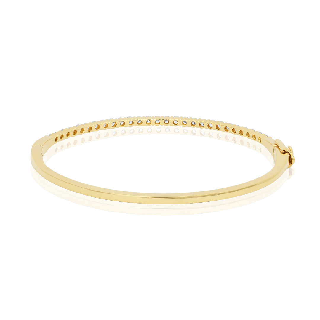 TIVOL 18K Yellow Gold and Diamond Hinged Bangle Bracelet