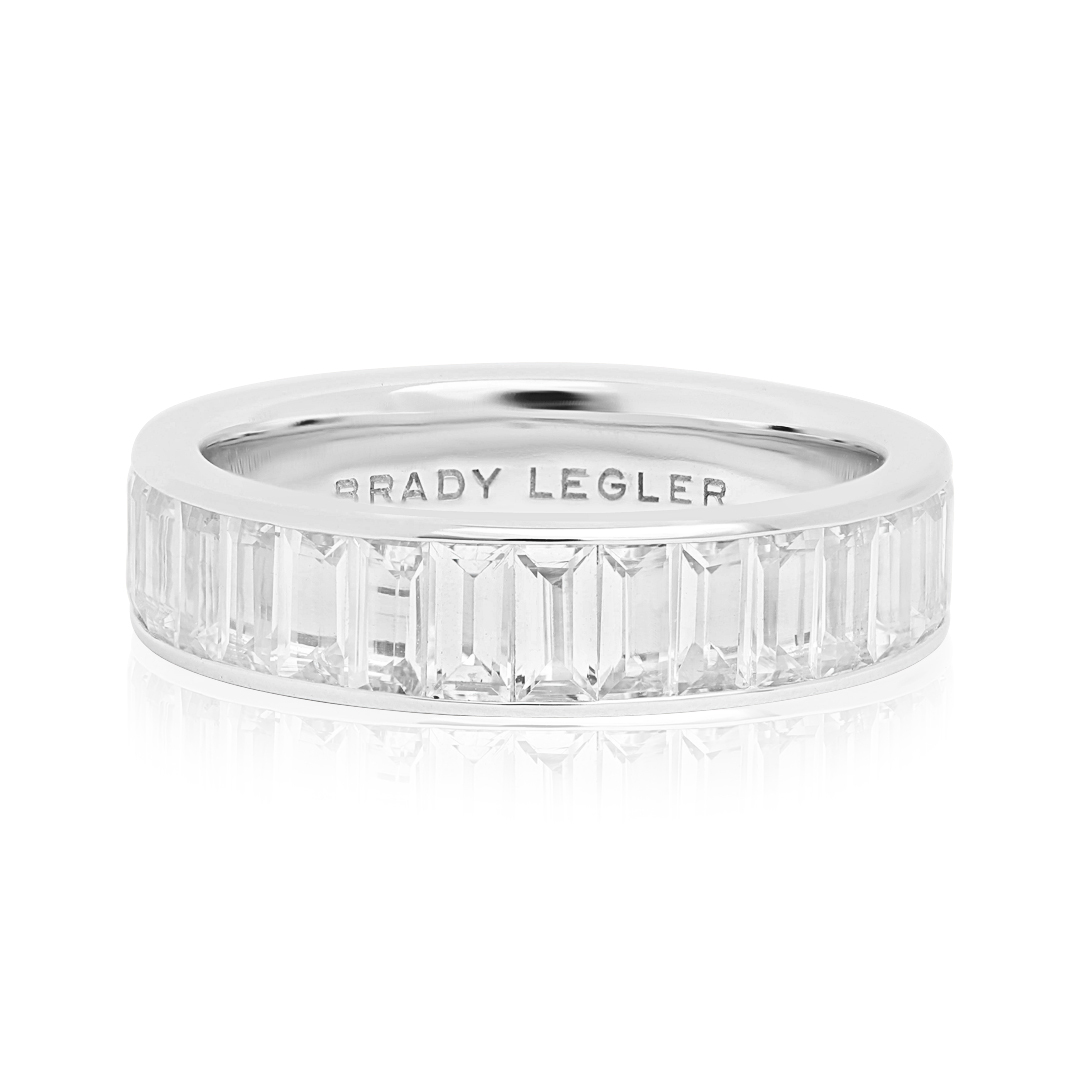 18K White Gold White Sapphire Eternity Band itemprop=