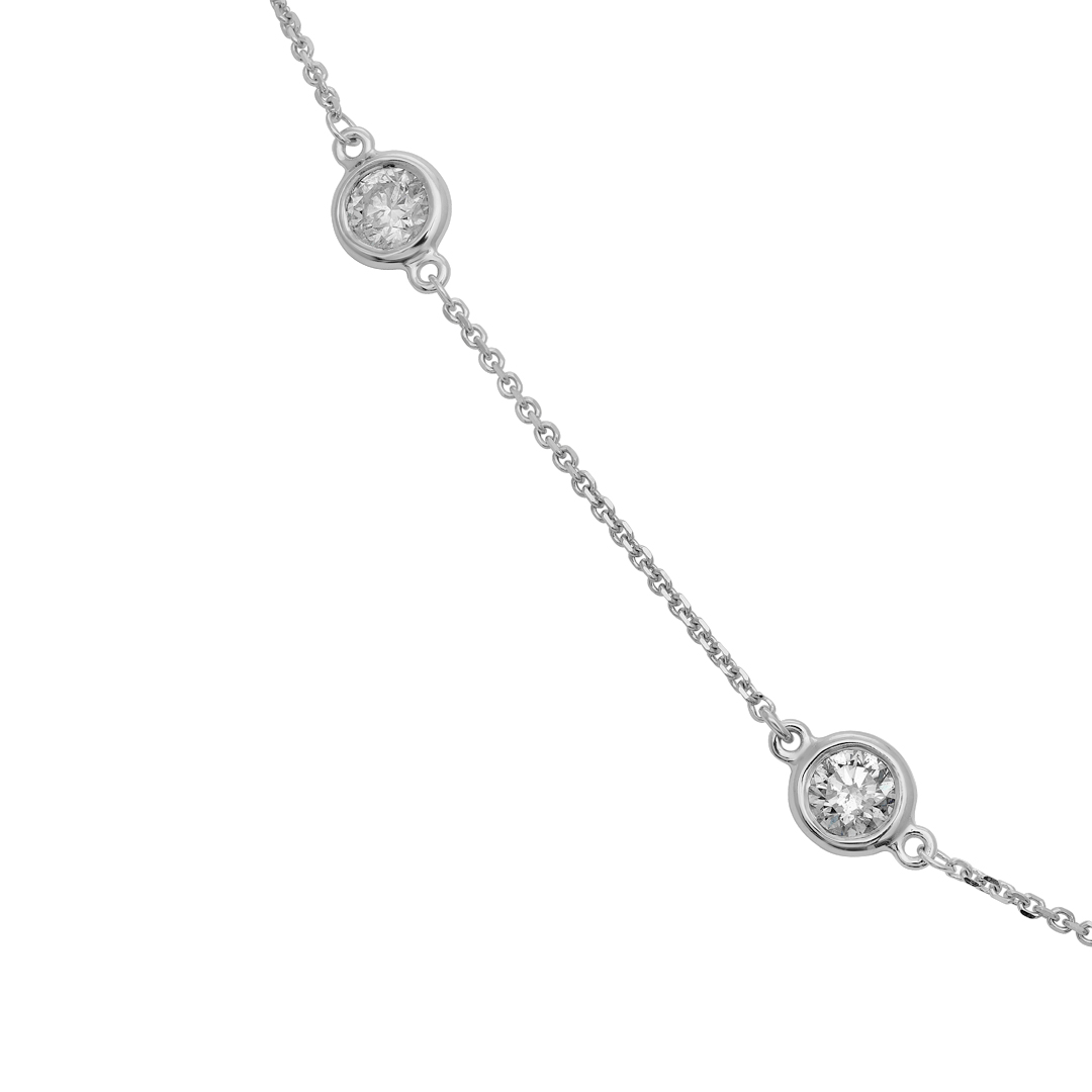 TIVOL 14K White Gold 18 Diamond Necklace