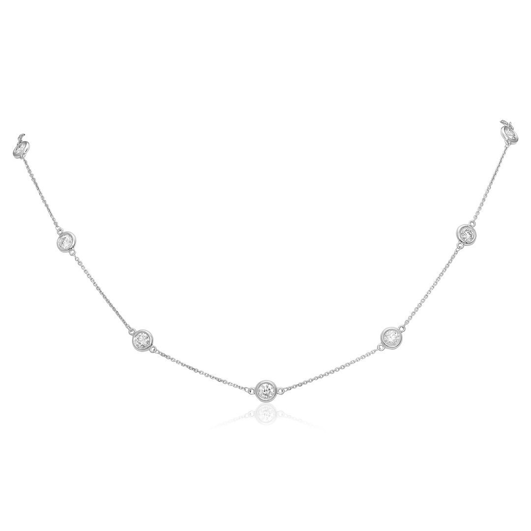 TIVOL 14K White Gold 18 Diamond Necklace