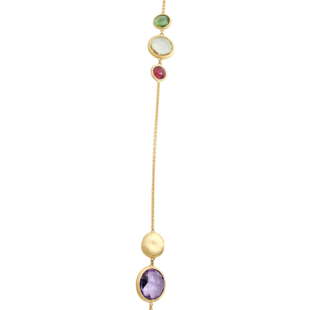 18K Yellow Gold Jaipur Multicolored Stone Necklace