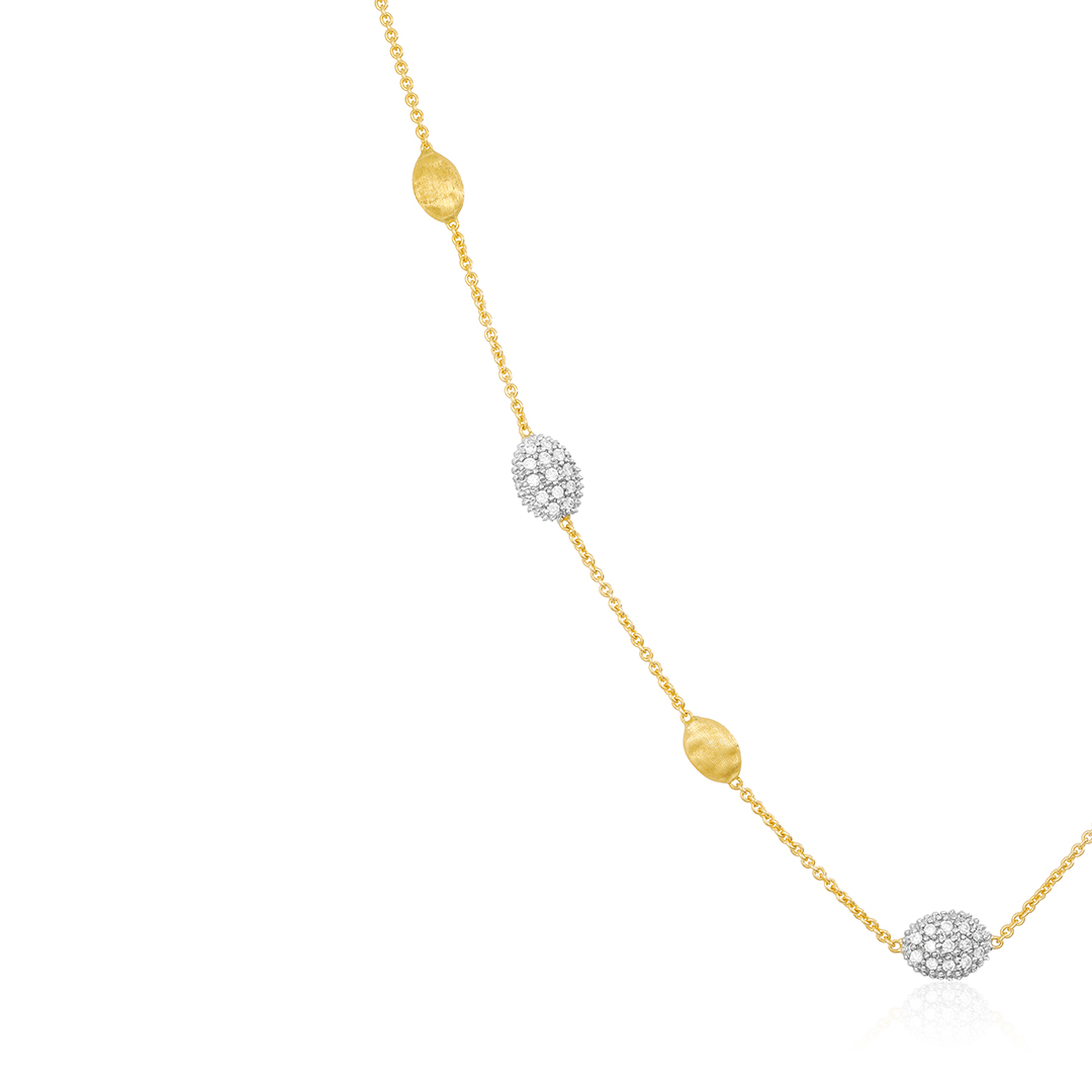 18K Yellow Gold  Siviglia Collection Necklace With Diamonds