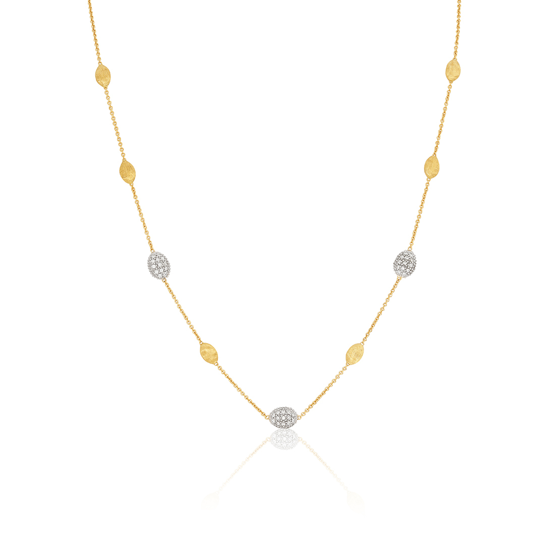 18K Yellow Gold  Siviglia Collection Necklace With Diamonds