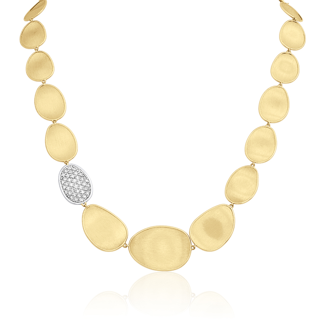 18K Yellow Gold  Lunaria Collection Necklace With Diamonds