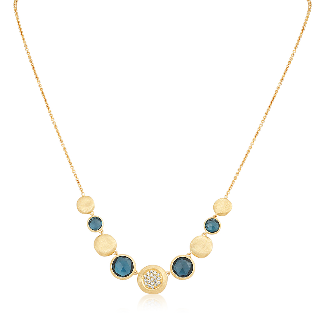18K Yellow Gold Jaipur Collection Mixed Stone Necklace itemprop=