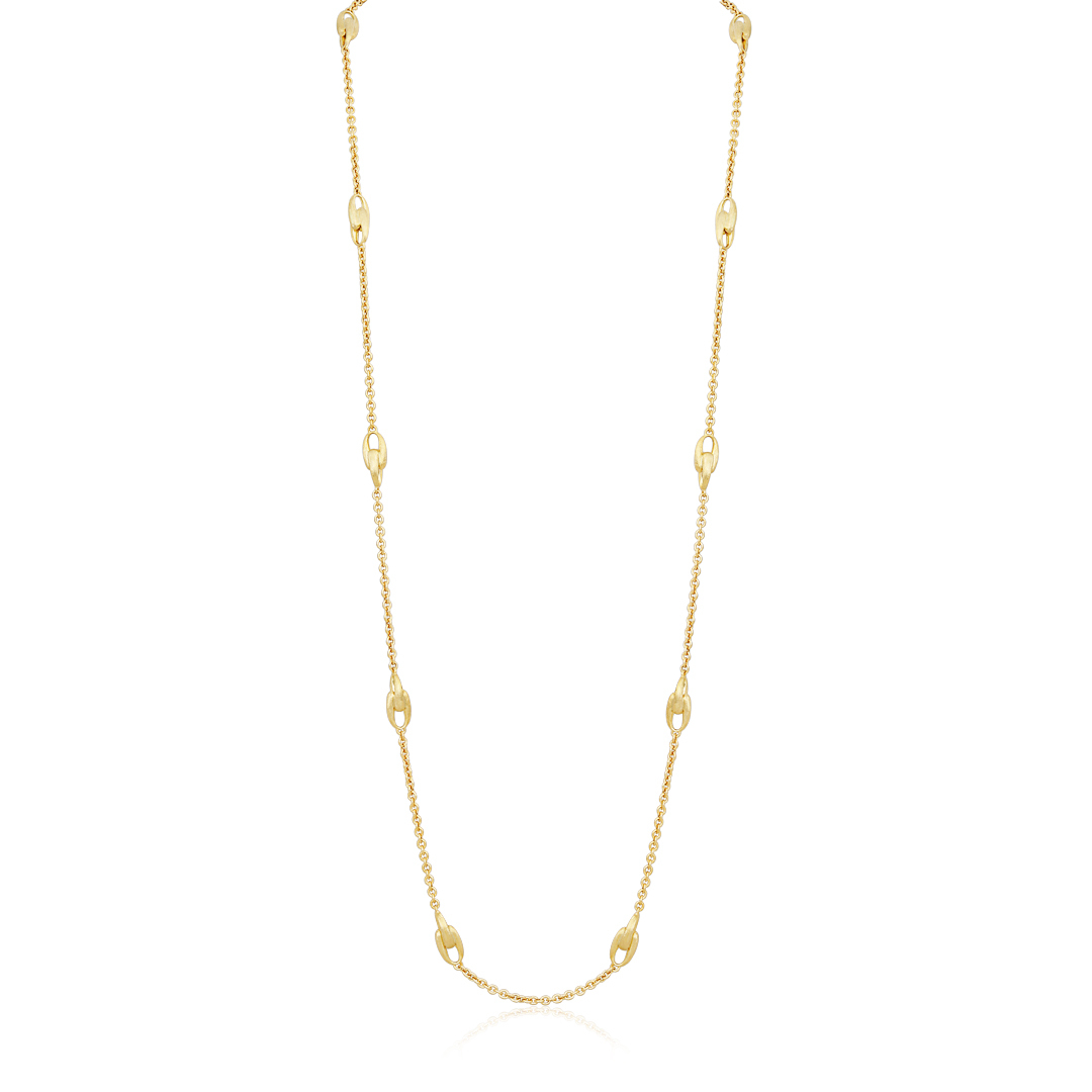 18K Yellow Gold Legami Collection Long Link Necklace itemprop=