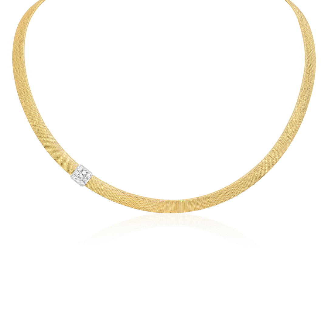 18K Yellow Gold and White Gold  Masai Collection Necklace With A Diamond Station itemprop=