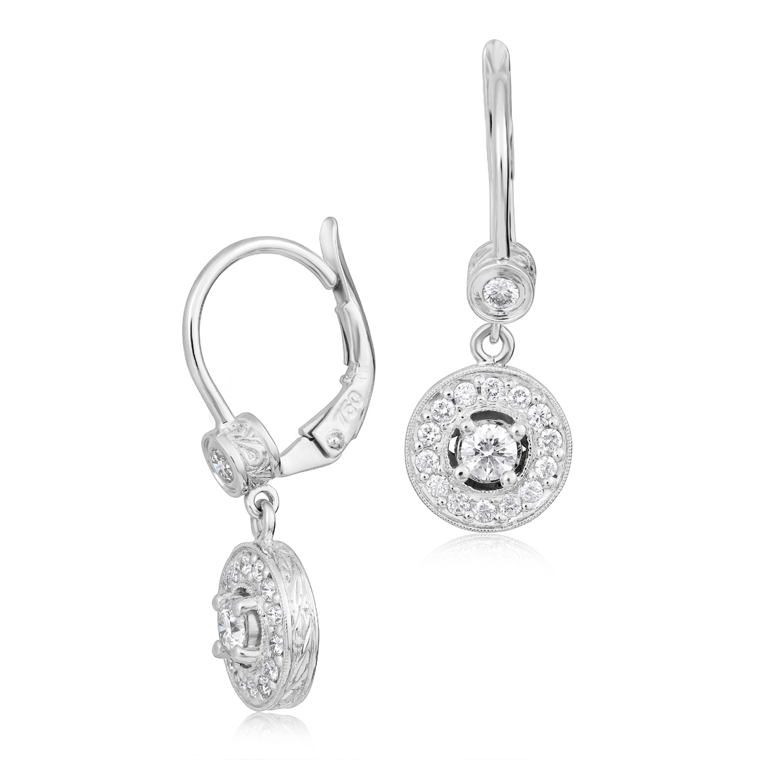 Penny Preville 18K White Gold Diamond Dangle Earrings