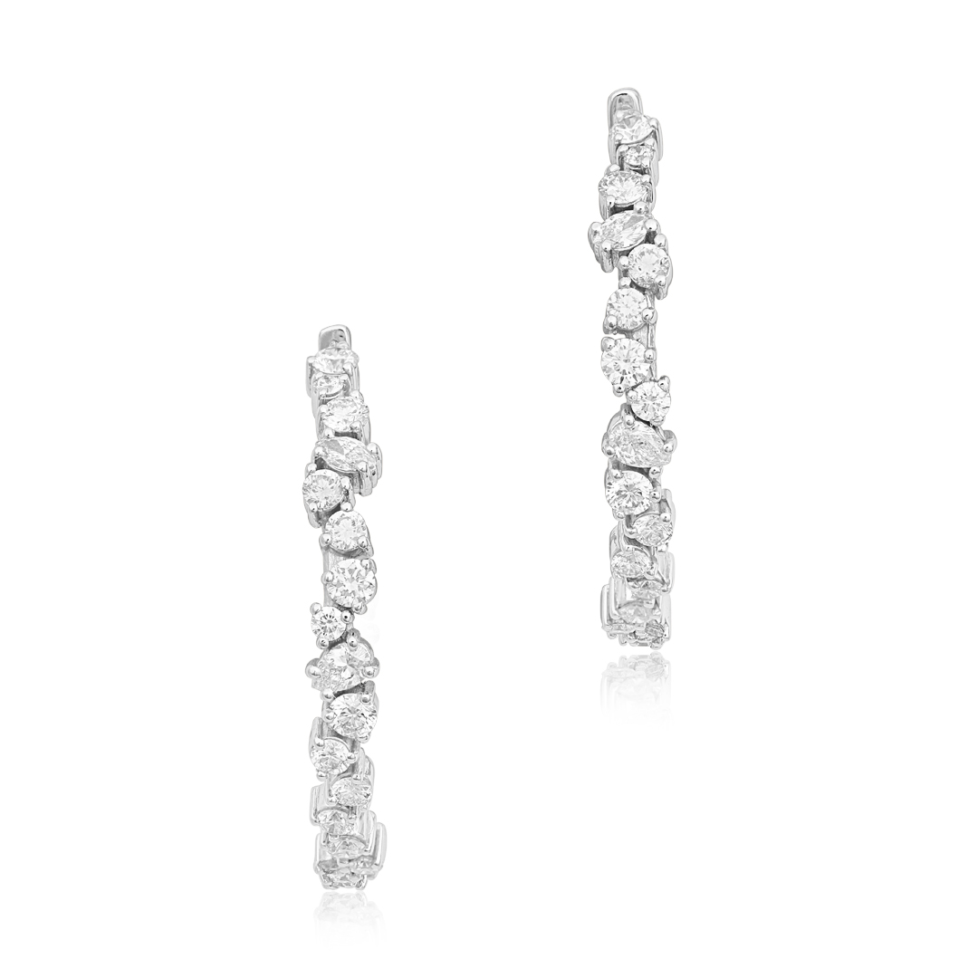 Penny Preville 18K White Gold Emerald Cut Diamond Double Halo Earrings - 12748
