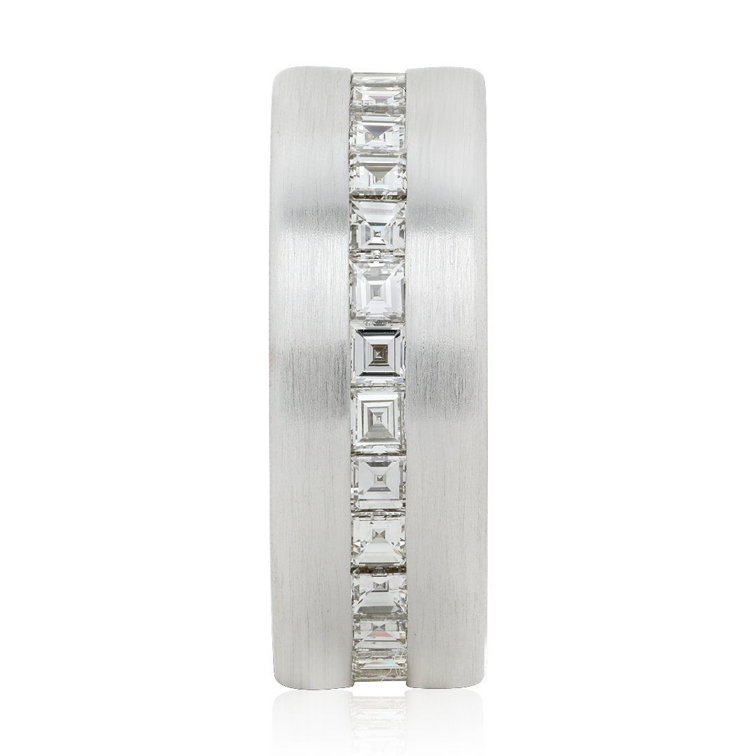 18K White Gold Carre Cut Diamond Eternity Band