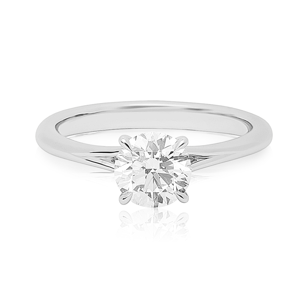Platinum Solitaire Diamond Engagement Ring itemprop=