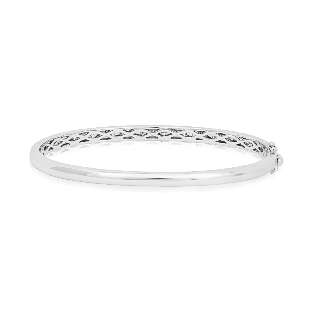 18K White Gold Diamond Bangle